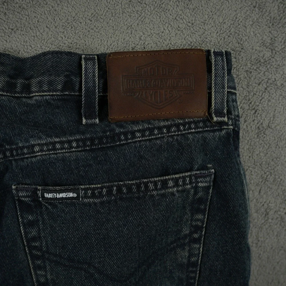 Harley-Davidson Jeans Mens 35x32 Blue Biker Blues Made‎ in USA Dark Wash Denim